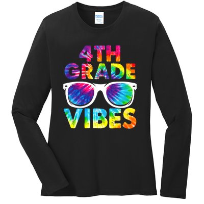 Back To School Funny 4th Grade Vibes First Day Teacher Ladies Long Sleeve Shirt