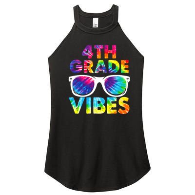 Back To School Funny 4th Grade Vibes First Day Teacher Women's Perfect Tri Rocker Tank