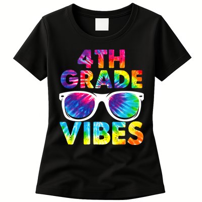 Back To School Funny 4th Grade Vibes First Day Teacher Womens T-Shirt