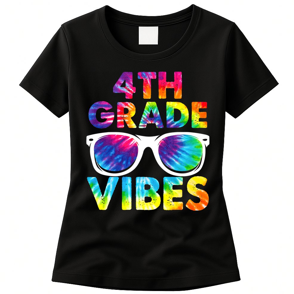Back To School Funny 4th Grade Vibes First Day Teacher Womens T-Shirt