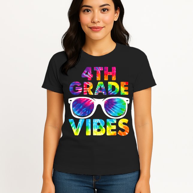 Back To School Funny 4th Grade Vibes First Day Teacher Womens T-Shirt