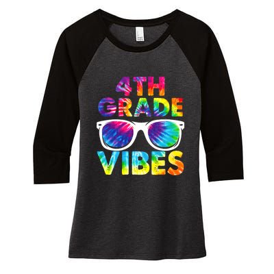 Back To School Funny 4th Grade Vibes First Day Teacher Women's Tri-Blend 3/4-Sleeve Raglan Shirt