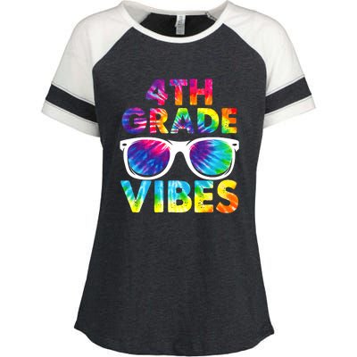 Back To School Funny 4th Grade Vibes First Day Teacher Enza Ladies Jersey Colorblock Tee