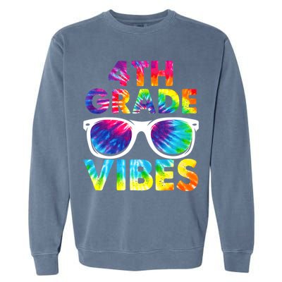 Back To School Funny 4th Grade Vibes First Day Teacher Garment-Dyed Sweatshirt