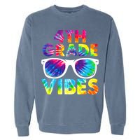 Back To School Funny 4th Grade Vibes First Day Teacher Garment-Dyed Sweatshirt
