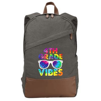 Back To School Funny 4th Grade Vibes First Day Teacher Cotton Canvas Backpack