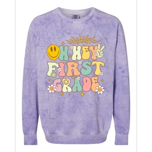 Back To School Students Teachers Oh Hey 1St First Grade Gift Colorblast Crewneck Sweatshirt