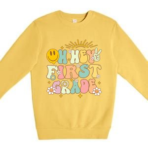 Back To School Students Teachers Oh Hey 1St First Grade Gift Premium Crewneck Sweatshirt