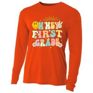 Back To School Students Teachers Oh Hey 1St First Grade Gift Cooling Performance Long Sleeve Crew