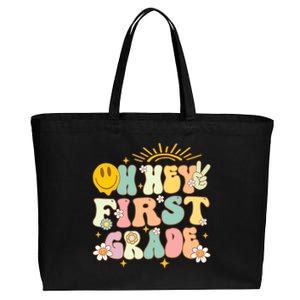 Back To School Students Teachers Oh Hey 1St First Grade Gift Cotton Canvas Jumbo Tote