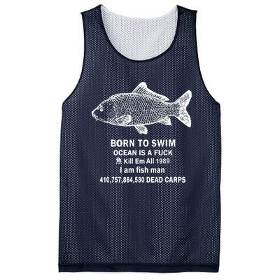 Born To Swim Ocean Is A Fuck Mesh Reversible Basketball Jersey Tank