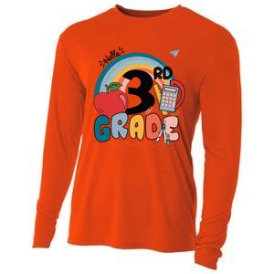 Back To School Hello 3Rd Grade Rainbowprint Second Grade Te Gift Cooling Performance Long Sleeve Crew