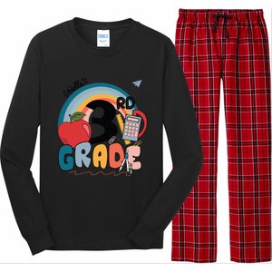 Back To School Hello 3Rd Grade Rainbowprint Second Grade Te Gift Long Sleeve Pajama Set