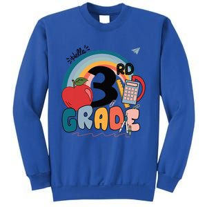 Back To School Hello 3Rd Grade Rainbowprint Second Grade Te Gift Sweatshirt