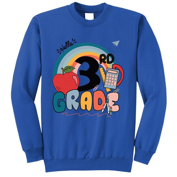 Back To School Hello 3Rd Grade Rainbowprint Second Grade Te Gift Sweatshirt