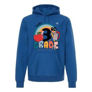 Back To School Hello 3Rd Grade Rainbowprint Second Grade Te Gift Premium Hoodie