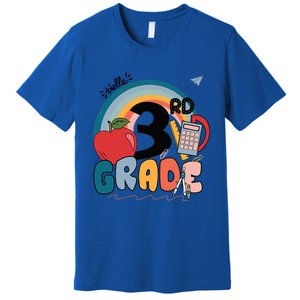 Back To School Hello 3Rd Grade Rainbowprint Second Grade Te Gift Premium T-Shirt