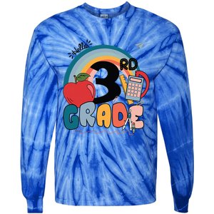 Back To School Hello 3Rd Grade Rainbowprint Second Grade Te Gift Tie-Dye Long Sleeve Shirt