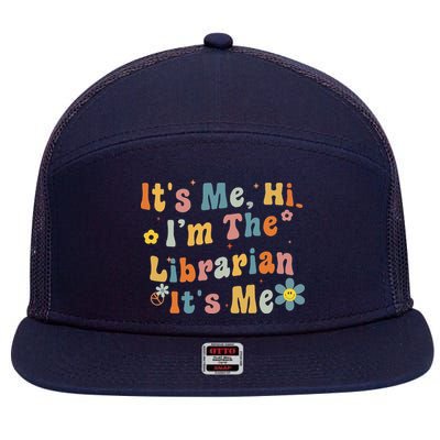 Back To School ItS Me Hi IM The Librarian Summer Reading 7 Panel Mesh Trucker Snapback Hat