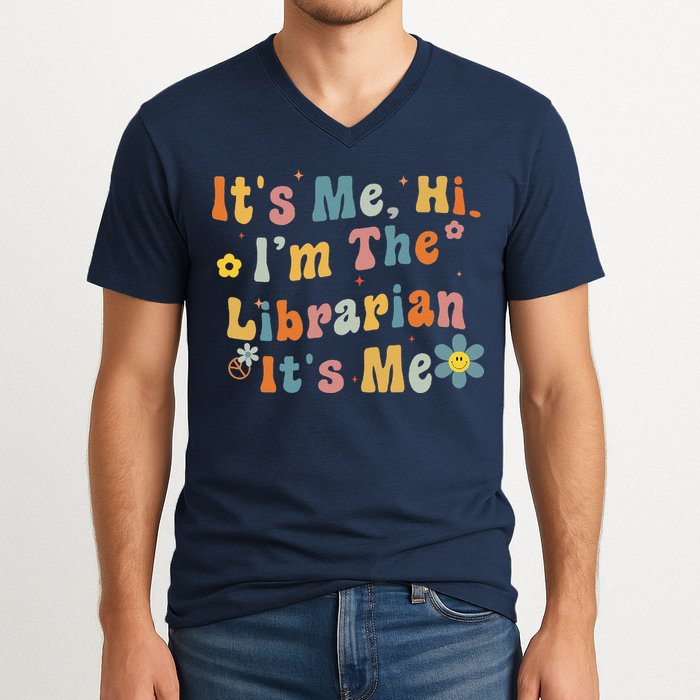 Back To School ItS Me Hi IM The Librarian Summer Reading V-Neck T-Shirt