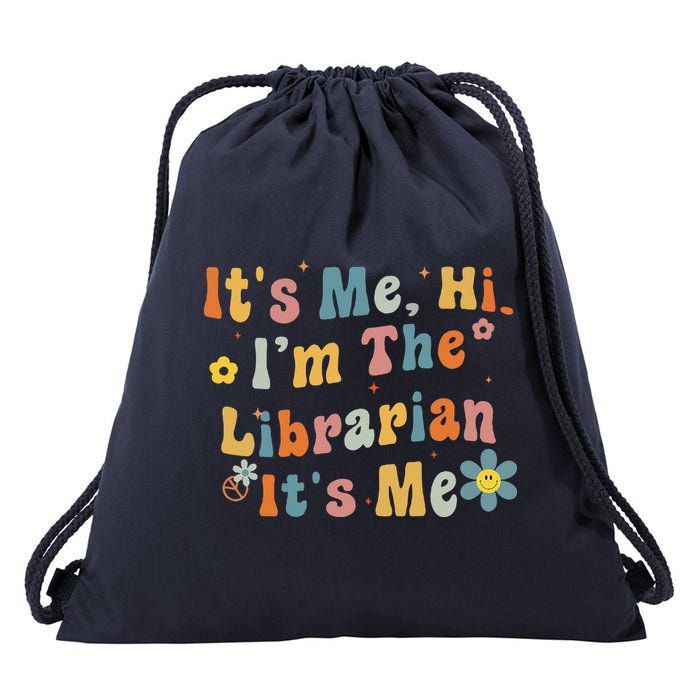 Back To School ItS Me Hi IM The Librarian Summer Reading Drawstring Bag