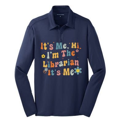 Back To School ItS Me Hi IM The Librarian Summer Reading Silk Touch Performance Long Sleeve Polo