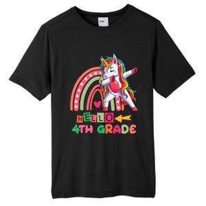 Back To School Hello 4Th Grade Rainbow Unicorn Teachers Gift Tall Fusion ChromaSoft Performance T-Shirt