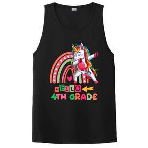 Back To School Hello 4Th Grade Rainbow Unicorn Teachers Gift PosiCharge Competitor Tank