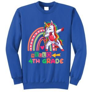 Back To School Hello 4Th Grade Rainbow Unicorn Teachers Gift Sweatshirt