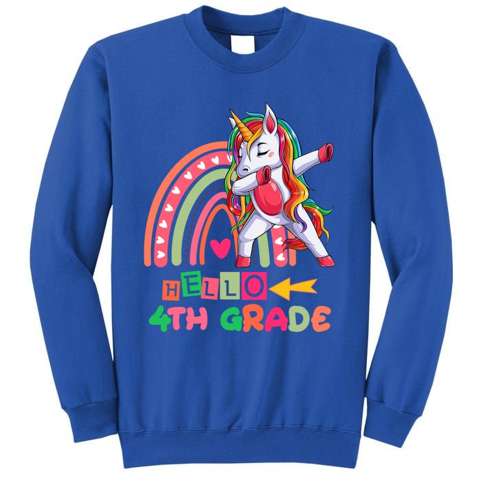 Back To School Hello 4Th Grade Rainbow Unicorn Teachers Gift Sweatshirt