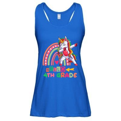 Back To School Hello 4Th Grade Rainbow Unicorn Teachers Gift Ladies Essential Flowy Tank