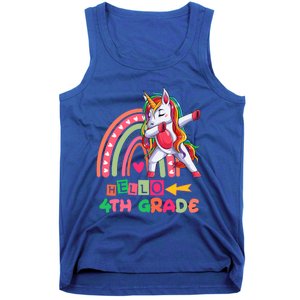 Back To School Hello 4Th Grade Rainbow Unicorn Teachers Gift Tank Top