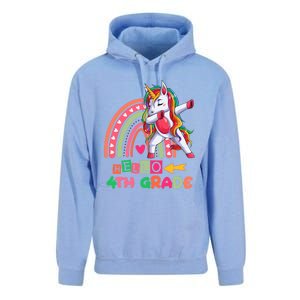 Back To School Hello 4Th Grade Rainbow Unicorn Teachers Gift Unisex Surf Hoodie