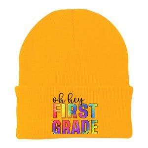 Back To School Students Teachers Oh Hey 1St First Grade Funny Gift Knit Cap Winter Beanie