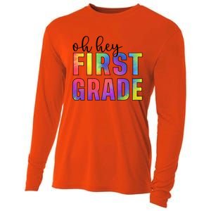 Back To School Students Teachers Oh Hey 1St First Grade Funny Gift Cooling Performance Long Sleeve Crew