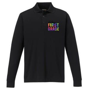 Back To School Students Teachers Oh Hey 1St First Grade Funny Gift Performance Long Sleeve Polo