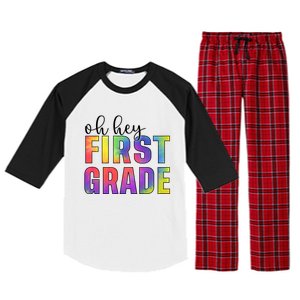 Back To School Students Teachers Oh Hey 1St First Grade Funny Gift Raglan Sleeve Pajama Set