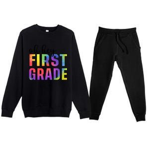 Back To School Students Teachers Oh Hey 1St First Grade Funny Gift Premium Crewneck Sweatsuit Set