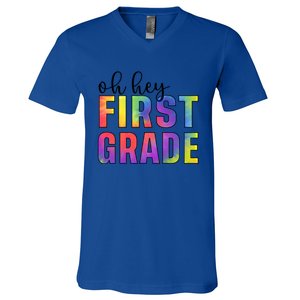 Back To School Students Teachers Oh Hey 1St First Grade Funny Gift V-Neck T-Shirt