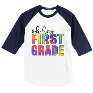 Back To School Students Teachers Oh Hey 1St First Grade Funny Gift Baseball Sleeve Shirt