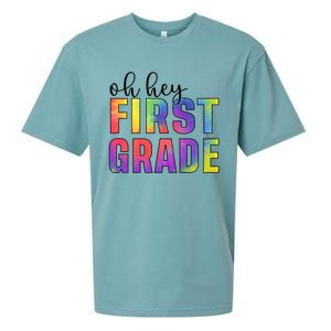 Back To School Students Teachers Oh Hey 1St First Grade Funny Gift Sueded Cloud Jersey T-Shirt