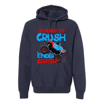 Back To School First Day Of Kindergarten Monster Truck Premium Hoodie