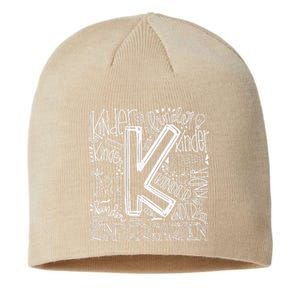 Back To School First Day Of School Typography Kindergarten Sustainable Beanie