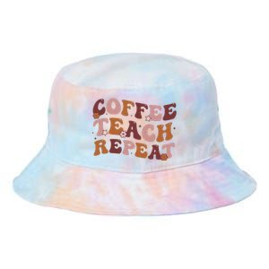 Back To School Coffee Teach Repeat Teacher Life Motivational Tie Dye Newport Bucket Hat