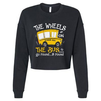 Back To School The Wheels On The Bus Cropped Pullover Crew