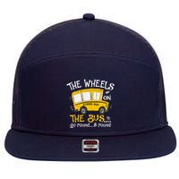 Back To School The Wheels On The Bus 7 Panel Mesh Trucker Snapback Hat