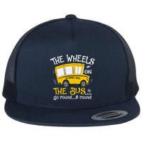 Back To School The Wheels On The Bus Flat Bill Trucker Hat