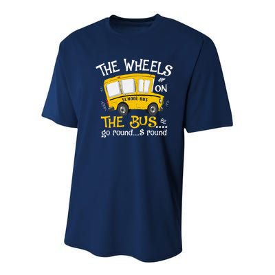 Back To School The Wheels On The Bus Youth Performance Sprint T-Shirt