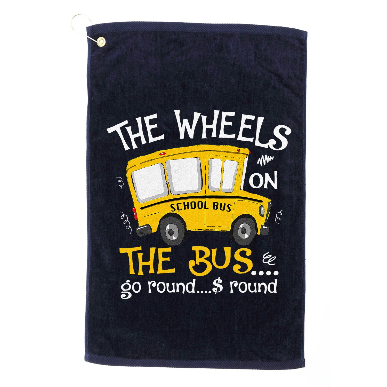 Back To School The Wheels On The Bus Golf Towel