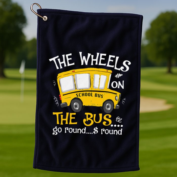Back To School The Wheels On The Bus Golf Towel